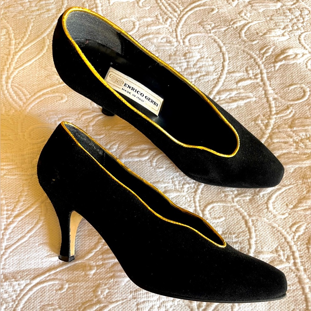 Vintage Italian Suede Heels by Enrico Gerbi ✨vintage 80’s 🌟